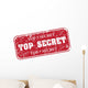 Top Secret Grunge Rubber Stamp Wall Decal