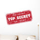 Top Secret Grunge Rubber Stamp Wall Decal