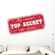 Top Secret Grunge Rubber Stamp Wall Decal