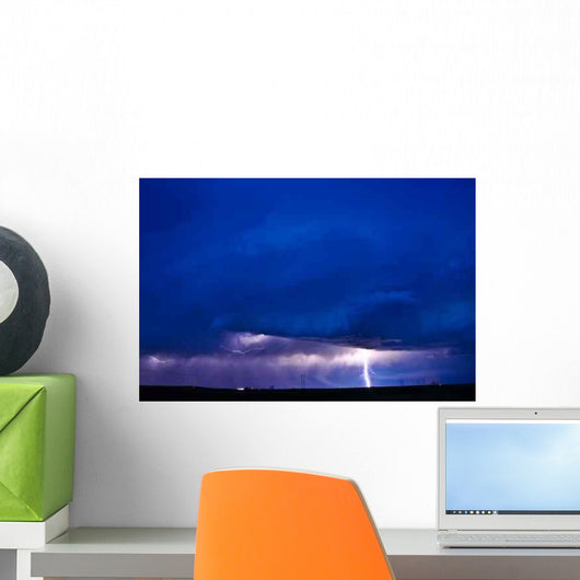 Thunderstorm over Town Wall Decal