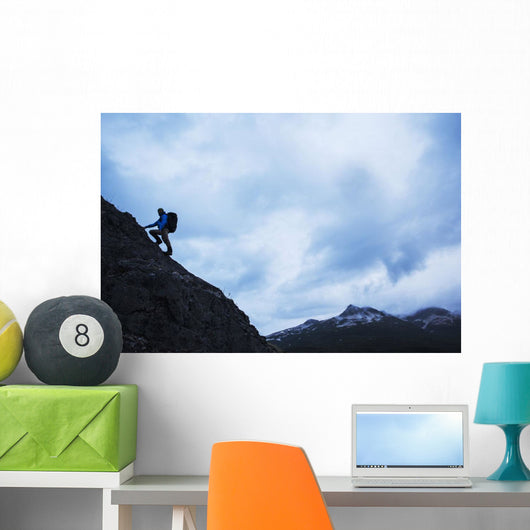 Swiss biologist and photographer climbing Wall Mural