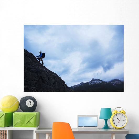 Swiss biologist and photographer climbing Wall Mural