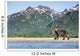 Coastal Brown Bear walking beneath mountain peaks along Kukak Bay Wall Mural