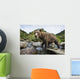 Close-up view of Coastal Brown Bear fishing for spawning salmon Wall Mural