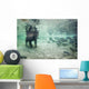 Underwater view of Coastal Brown Bear fishing for spawning salmon Wall Mural