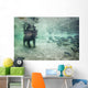 Underwater view of Coastal Brown Bear fishing for spawning salmon Wall Mural