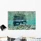 Underwater view of Coastal Brown Bear wading Wall Mural