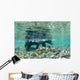 Underwater view of Coastal Brown Bear wading Wall Mural