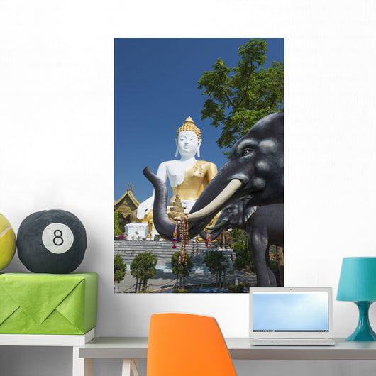 Wat Doi Kham Temple Buddha Wall Mural