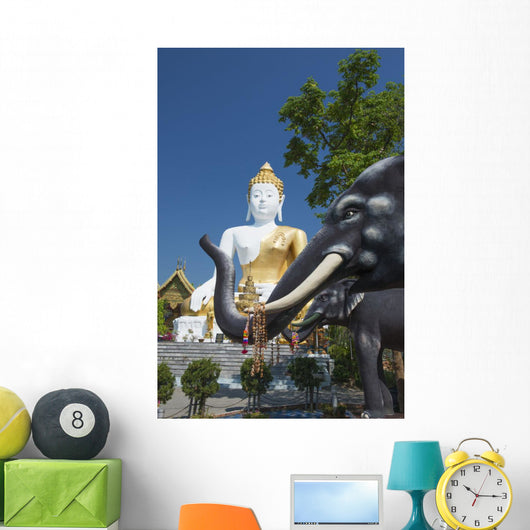 Wat Doi Kham Temple Buddha Wall Mural