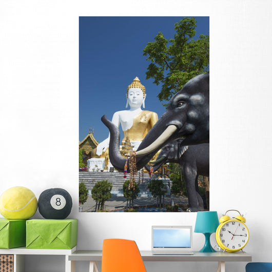 Wat Doi Kham Temple Buddha Wall Mural