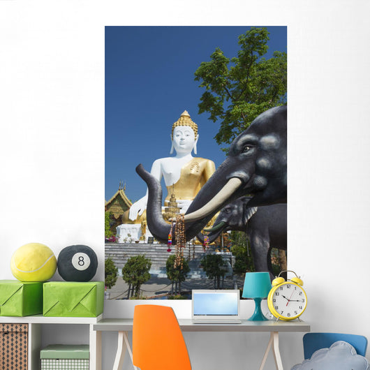 Wat Doi Kham Temple Buddha Wall Mural