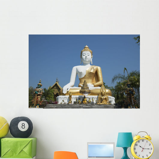 Wat Doi Kham Temple Buddha Wall Mural