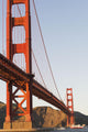 Tour boats cross under Golden Gate Bridge, viewed Wall Mural