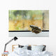 A brown frog sits on a window ledge looking outside at the rain Wall Mural