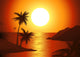 Dusk on the beach Wall Mural