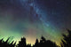 Aurora Borealis and milky way visible Wall Mural