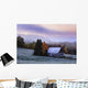 Rustic house among autumn colors at dawn Wall Mural