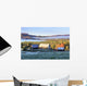 Rustic buildings and barn among autumn colors at sunrise Wall Mural
