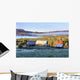 Rustic buildings and barn among autumn colors at sunrise Wall Mural
