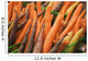 Green plastic baskets with freshly picked organic carrots for sale Wall Mural