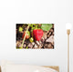 Strawberries on a plant Wall Mural