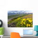 View of yellow Alpine Arnica on a steep slope with Polychrome Pass Wall Mural
