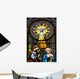 Colourful stained glass windows in the Benedictine Abbey Wall Mural