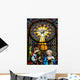 Colourful stained glass windows in the Benedictine Abbey Wall Mural