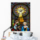 Colourful stained glass windows in the Benedictine Abbey Wall Mural