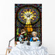 Colourful stained glass windows in the Benedictine Abbey Wall Mural