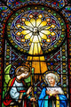 Colourful stained glass windows in the Benedictine Abbey Wall Mural
