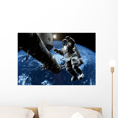 Space Ship shown on a wall