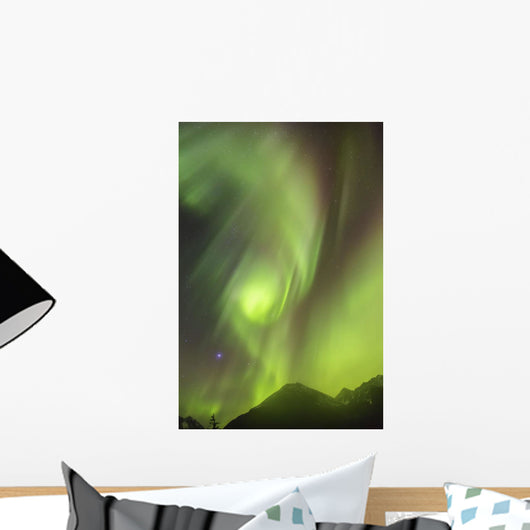 Northern Lights in the sky above Moose Pass Wall Mural
