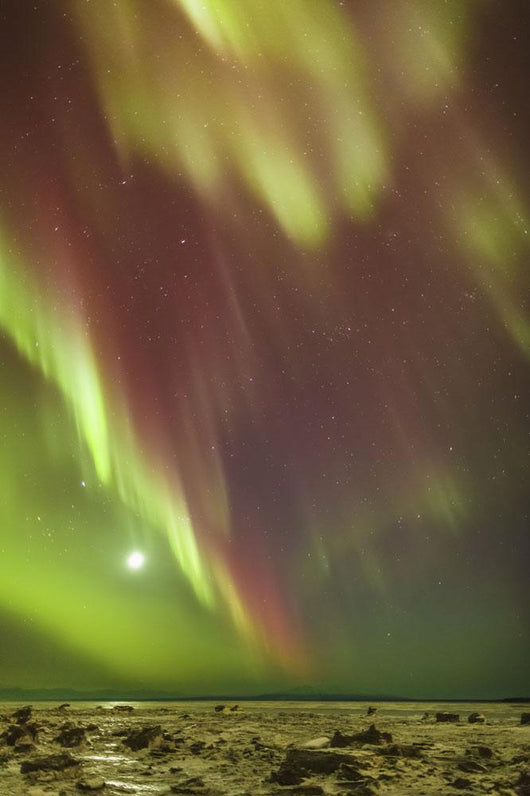 Northern Lights and moon Wall Mural