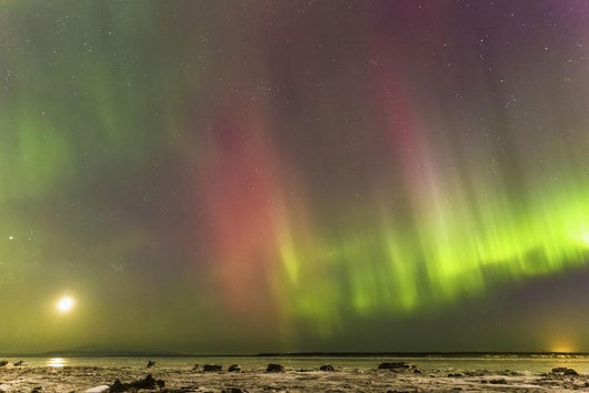 Northern Lights and moon Wall Mural