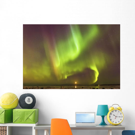 Northern Lights and moon Wall Mural