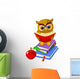 Wise Owl Sitting on Pile Book Wall Decal