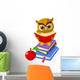 Wise Owl Sitting on Pile Book Wall Decal