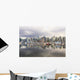 Sailboats reflected in Coal Harbour Wall Mural