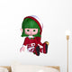 Christmas Elf Sitting Wall Decal