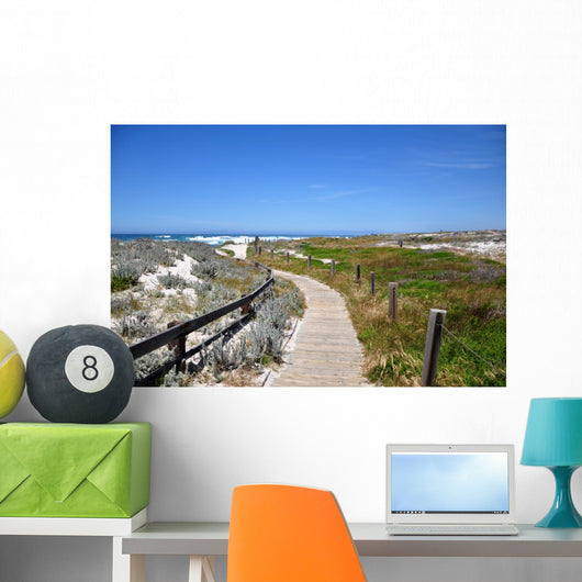 A trail by the coast of Spanish Bay, 17 Mile Drive, Monterey Wall Mural