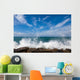 The waves breaking on a stony beach Wall Mural