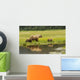 Adult sow Grizzly bear with two cubs Wall Mural