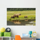 Adult sow Grizzly bear with two cubs Wall Mural