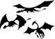 Three Dragon Silhouettes Wall Stickers