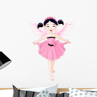 Little Pink Fairy Wall Decal shown on a wall