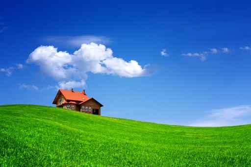 House Green Field Wall Decal