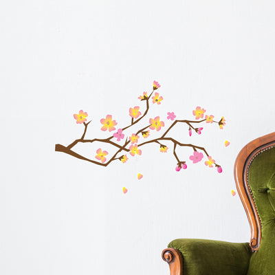 Cherry Blossom Wall Decal shown on a wall