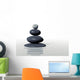 Zen - Stones in Balanced Pile in Calm Water Wall Mural